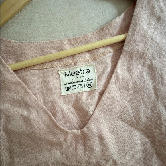 Linen dress from Meetra Linen (Etsy shop) size M coastal cottage vacation summer - Picture 3 of 10